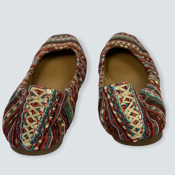 Lucky Brand Emmie‎ Ballet Flats Sequin Embroidered Size 6.5 Round Toe Bohemian - Picture 8 of 11